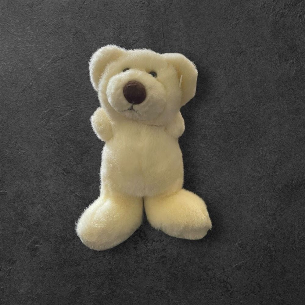 Straight from the Heart White Bear Hidden Flowers Plush Stuffed Animal 7"